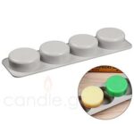3D silicone mould for soap Round 4-position mould for soap making.