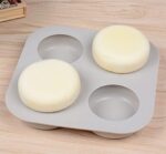 3D silicone mould for soap Round 4-position mould for soap making.