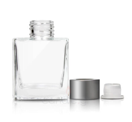 Μπουκάλι Τετράγωνο Λευκό Ματ με βιδωτό καπάκι - 100ML