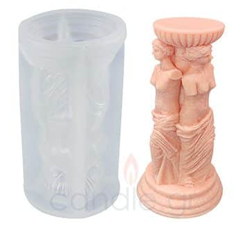 Silicone Caryatids mold (3 column statues)