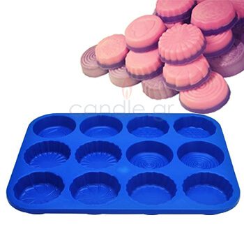 Mould for large melts or soaps - 12 places - 6 designs