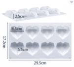 Καλούπι Σιλικόνης Καρδιές Διαμάντι Geo Hearts