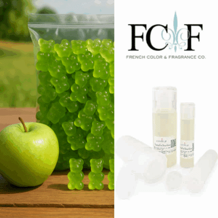 Αρωματικό Έλαιο Haribo Green Apple της French Color & Fragrance – φρουτώδες άρωμα πράσινου μήλου και ζαχαρωτού για κεριά, σαπούνια και αρωματικά χώρου