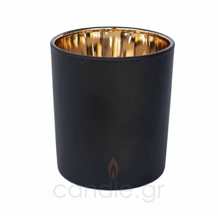 electroplated-bl-mn Γυάλινο Ποτήρι Μαύρο Ματ Χρυσό