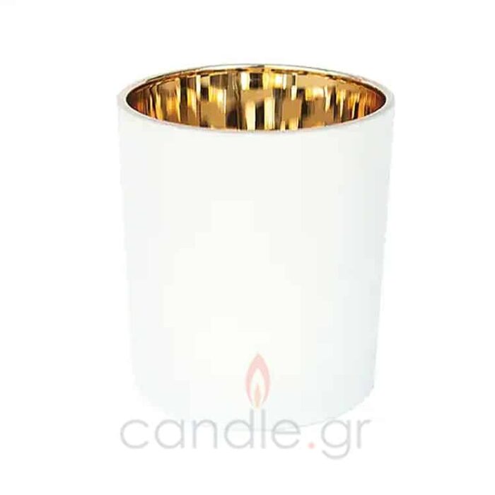 electroplated-wt-mn Γυάλινο Ποτήρι Ουίσκι 30cl - Λευκό Ματ - Χρυσό