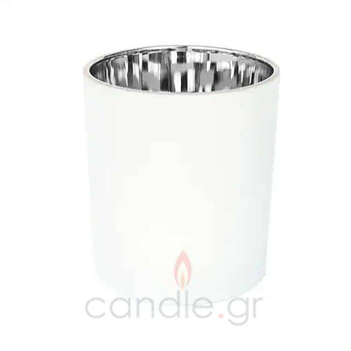 electroplated-wt-slv-mn Γυάλινο Ποτήρι Ουίσκι 30cl - Λευκό Ματ - Ασημί