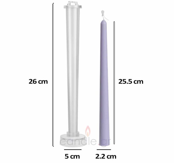 plastic-mold-taper Καλούπι Πλαστικό για Κερί Δείπνου Σπαρματσέτο