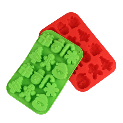 Καλούπι Σιλικόνης-Wax Melts - Santa and Friends-1 Καλούπι σιλικόνης για wax melts με χριστουγεννιάτικα σχέδια, δεντράκι, Άγιος Βασίλης, χιονάνθρωπος, δώρο και μπισκοτάκι.