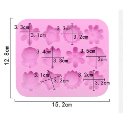 Καλούπι Σιλικόνης Ταρτάκια Wax Melts Flower Garden1