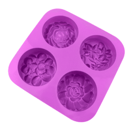 Καλούπι Σιλικόνης για Σαπούνι Στρογγυλό Ανάγλυφο - 4 θέσεων