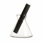 Μπουκάλι Lab Flask Διάφανο με Μαύρο Fiber Reed - 200ml