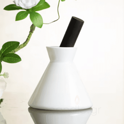 Μπουκάλι Lab Flask Λευκό με Μαύρο Fiber Reed