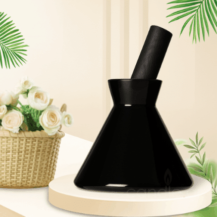 Μπουκάλι Lab Flask Μαύρο με Μαύρο Fiber Reed - 200ml